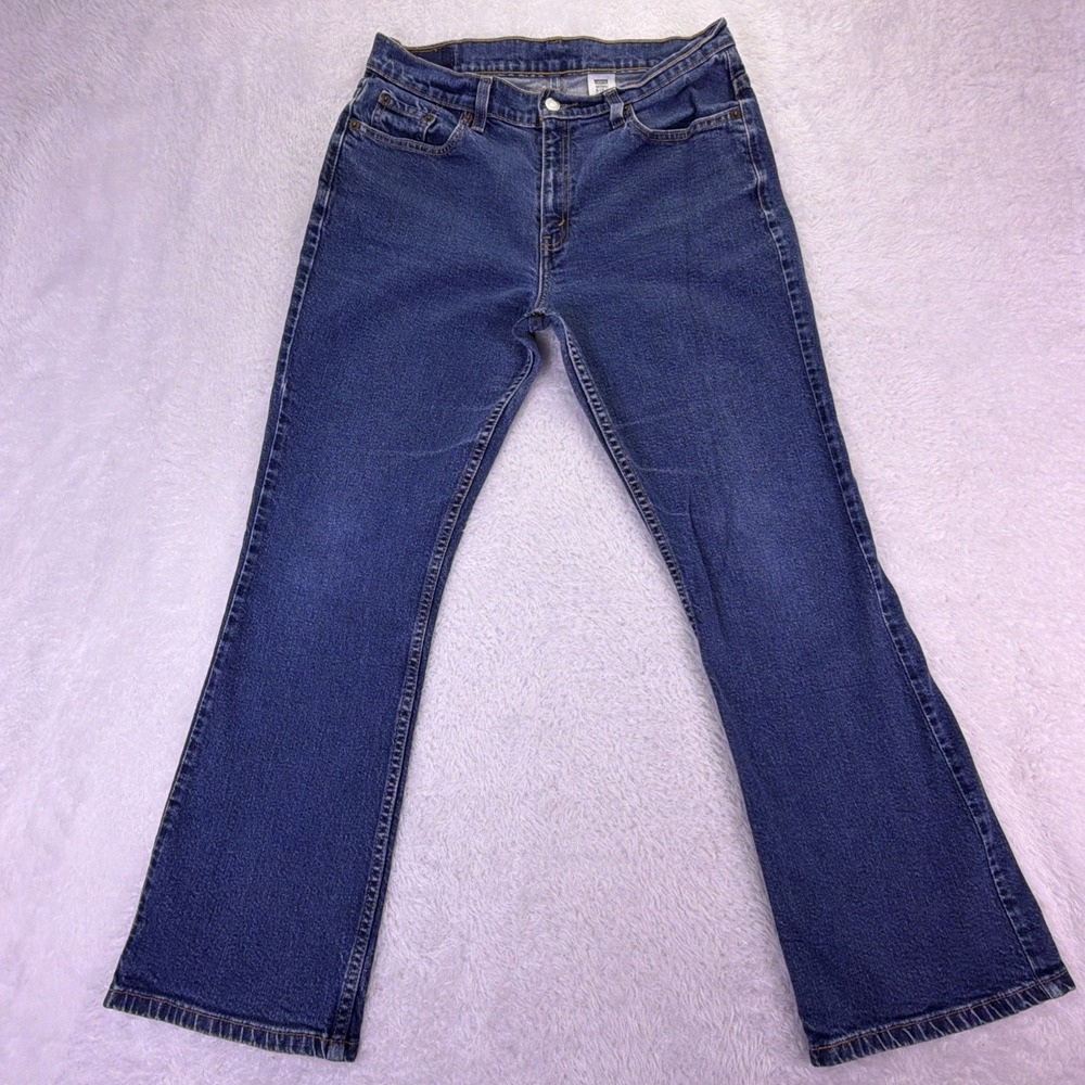 VTG Levis Jeans 515 Bootcut Low Rise Womens 12M (30x29) Dark Indigo Denim Y2K